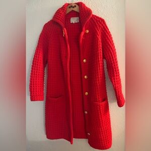 Adorable Red Vintage Long Sweater